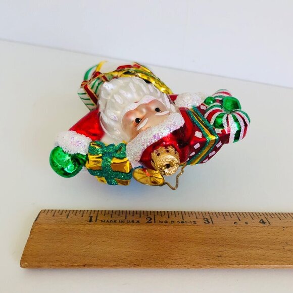Christipher Radko Glass Ornament Heart Disease Awareness Santa Stocking Presents - Picture 6 of 7